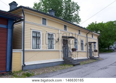 Naantali, Finland - 06 July , 2015: Cloudy Summer Day On The Historic Quarter Of Naantali