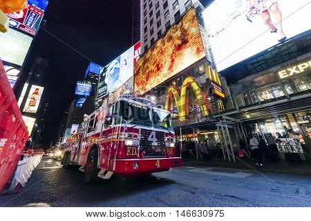 Times Square, The Truck Of New York Fire Department