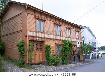 Naantali, Finland - 06 July , 2015: Cloudy Summer Day On The Historic Quarter Of Naantali