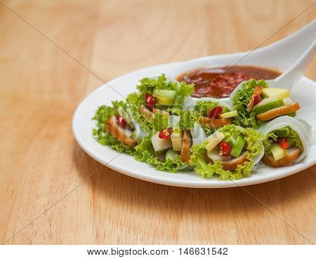 Vietnamese Meatball Wraps is vietnam food. Vietnamese cuisine encompasses the foods and beverages of Vietnam
