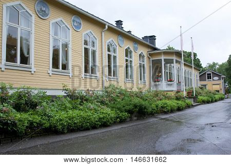 Naantali, Finland - 06 July , 2015: Cloudy Summer Day On The Historic Quarter Of Naantali