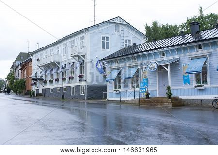 Naantali, Finland - 06 July , 2015: Cloudy Summer Day On The Historic Quarter Of Naantali