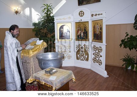 Petrozavodsk, Russia - 10 September 2015: Baptized In The Orthodox Church.