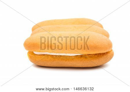 Sponge cake  vanilla on a white background