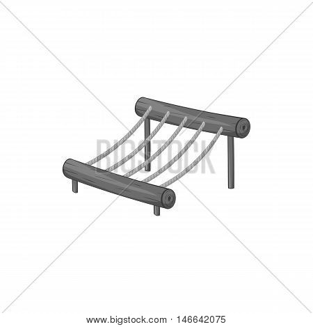Rope bridge on a playground icon in black monochrome style on a white background vector illustration