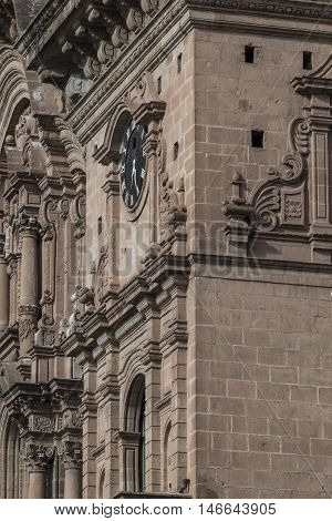 La Compania De Jesus Church On Plaza De Armas Square In Cuzco, Peru.