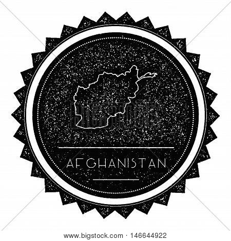 Afghanistan Map Label With Retro Vintage Styled Design. Hipster Grungy Afghanistan Map Insignia Vect