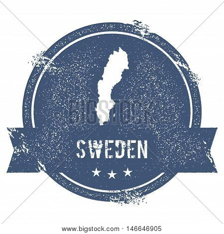Sweden Mark. Travel Rubber Stamp With The Name And Map Of Sweden, Vector Illustration. Can Be Used A
