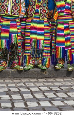 Cusco - Peru - June 06, 2016 : Peruvian Dancers At The Parade In Cusco. People In Traditional Clothe