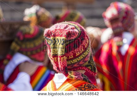 Cusco - Peru - June 06, 2016 : Peruvian Dancers At The Parade In Cusco. People In Traditional Clothe