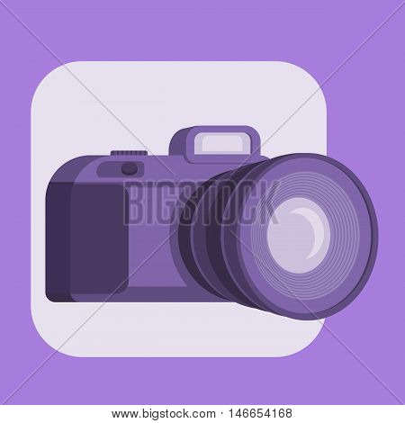 Camera icon in trendy flat 3d style isolated on background. Camera logo for your web site design, logo, app, UI. Vector illustration
