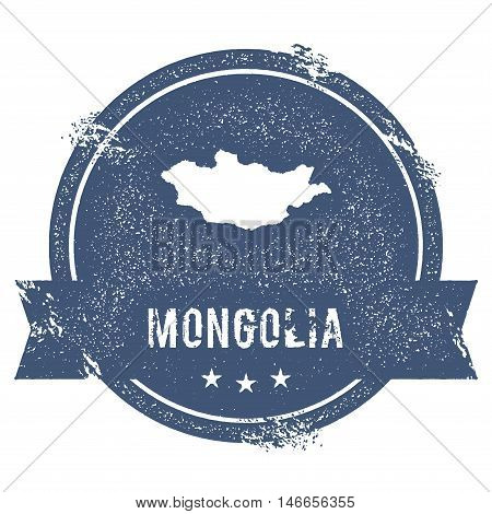 Mongolia Mark. Travel Rubber Stamp With The Name And Map Of Mongolia, Vector Illustration. Can Be Us