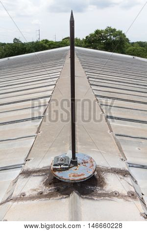 Lightning arrester system on the roof for protect sub station from the lightning