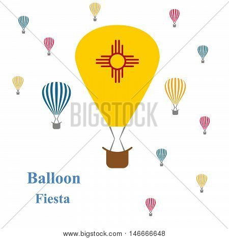 holiday card Balloon Fiesta. hot air balloon. congratulation. vector illustration.