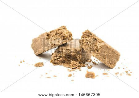halva snack, sugar on a white background