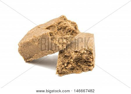 halva snack, sugar on a white background