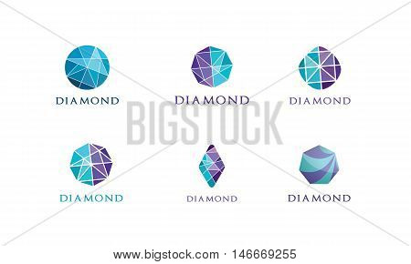 diamond logo, Jewelery design, Gem icon set
