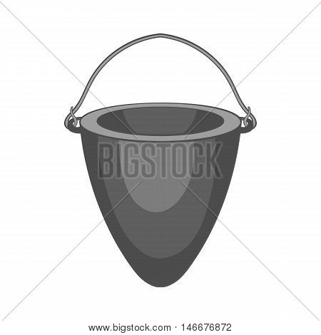 Fire bucket icon in black monochrome style isolated on white background. Equipment symbol vector illustration