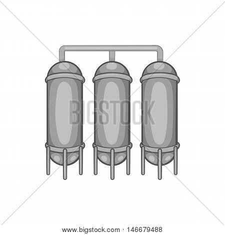 Water treatment for beer production icon in black monochrome style isolated on white background. Production of alcohol symbol vector illustration