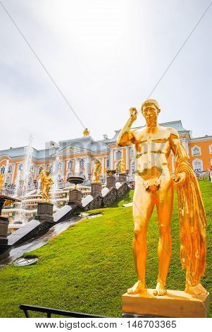 Russia, Saint-peterburg - June 24/2013: Peterhof Received Visitors After Restoration Of Many Exhibit