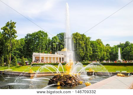 Russia, Saint-peterburg - June 24/2013: Peterhof Received Visitors After Restoration Of Many Exhibit