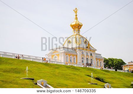 Russia, Saint-peterburg - June 24/2013: Peterhof Received Visitors After Restoration Of Many Exhibit