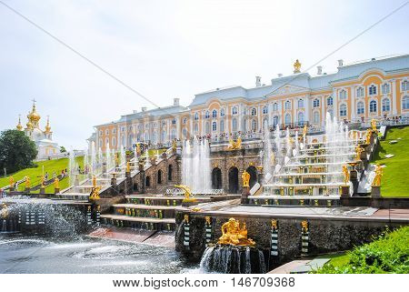 Russia, Saint-peterburg - June 24/2013: Peterhof Received Visitors After Restoration Of Many Exhibit