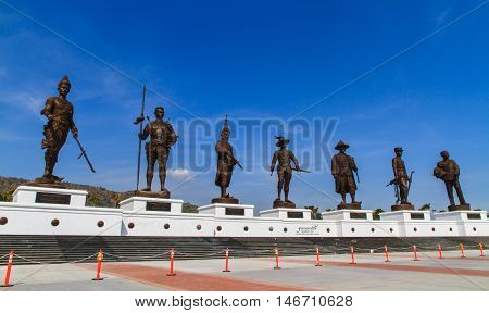 Rajabhakdi Park, 7 Great Kings of thailand monument Hua-Hin, Thailand.