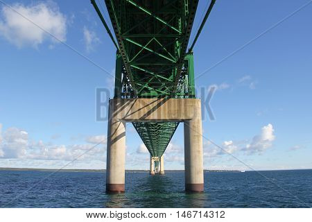 The Mackinac Bridge, suspension bridge spanning the Straits of Mackinac, Michigan