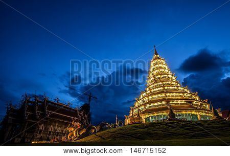 Wat Huay Pla Kung the traditional Chienese temple located in Chiangrai province of Thailand.