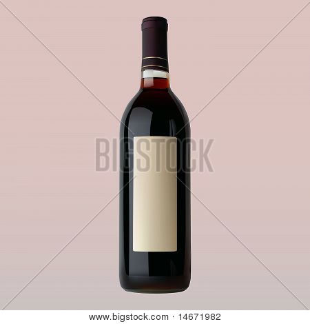 bouteille de vin rouge de vecteur avec étiquette vierge