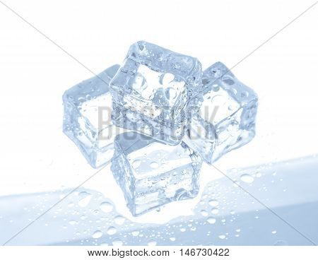 Ice cubes isolated on white background cutout