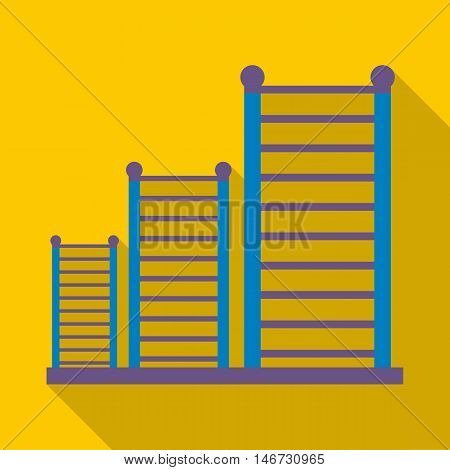 Gymnastics wall bars ladder icon in flat style isolated with long shadow vector illustration