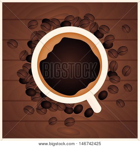 Coffee Banner. Coffee Time. Cup, grain, Vector flat illustration.