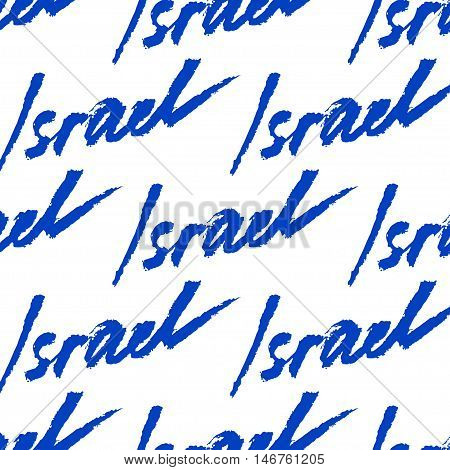 Srael. Abstract Vector Card With Israel Watercolor Lettering.