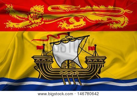 Waving Flag Of New Brunswick Province, Canada