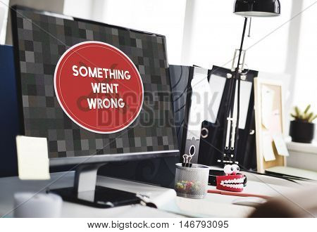 Error Something Went Wrong Under Construction Concept