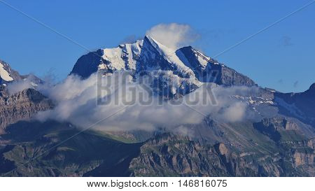 Mt Wildstrubel high mountain in the Swiss Alps.