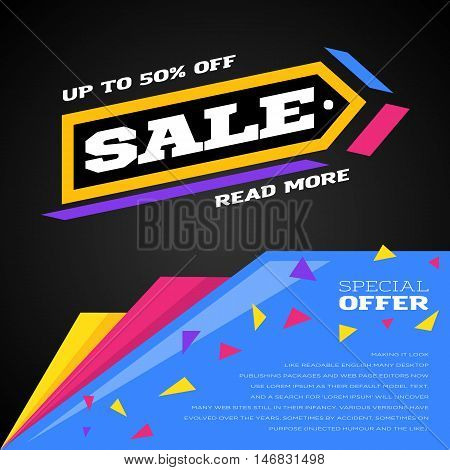 Exclusive Sale Vector Banner. Shoping Tag, Background And Coupon. Modern Retro Sport Style Logotype