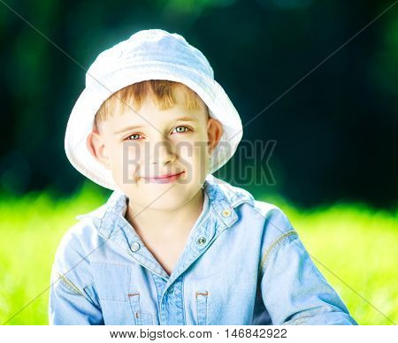 happy boy outdoor on a summer day