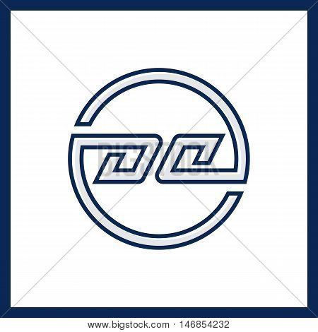 Circle Fully Mirror Da Company Linked Letter Logo