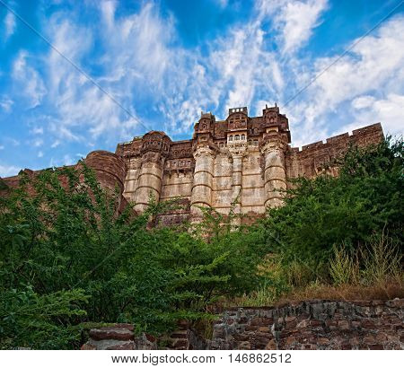 Majestic Mehrangarh Fort in Jodhpur, Rajasthan, India