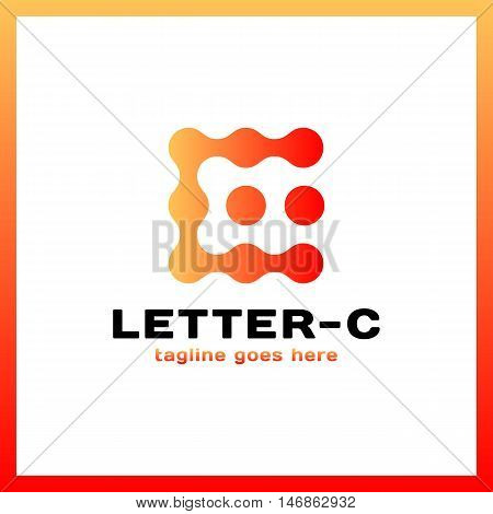 Smart Idea Creative Dots Logo. Point Colorful Letter C Logotype