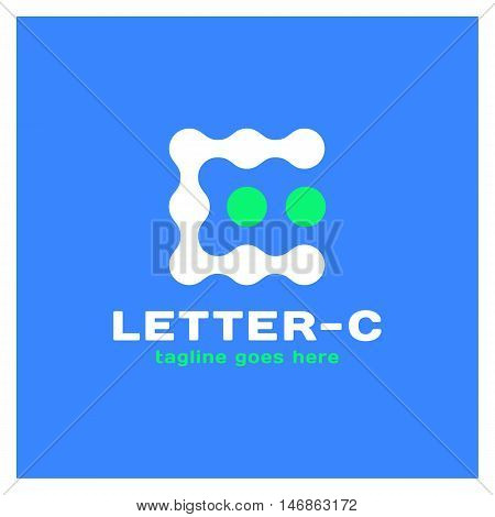 Smart Idea Creative Dots Logo. Point Colorful Letter C Logotype