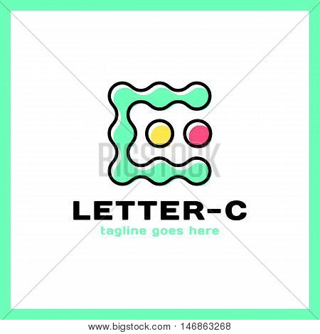 Smart Idea Creative Dots Logo. Point Colorful Letter C Logotype