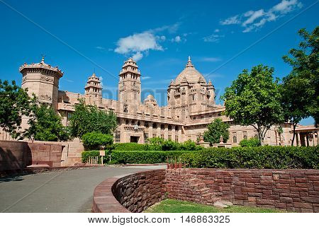 Umaid Bhawan palace hotel in Jodhpur in Rajasthan India