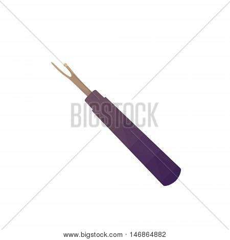 Sewing tool icon. Vector flat tailor seam ripper icon on white background