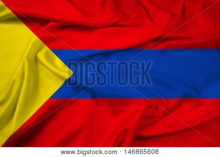 Waving Flag of Pasto Colombia, with beautiful satin background