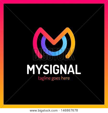 Letter M And Letter O Round Circle Signal Logotype.