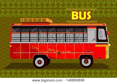 easy to edit vector illustration of Indian Bus representing colorful India